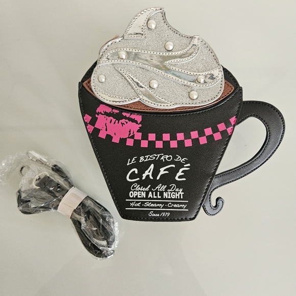 Whip Cream Cafe Cup Shaped Novel Crossbody Bag NWOT - Picture 4 of 10